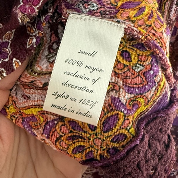 🍑 Handmade Boho Bohemian Midi Skirt Colorful Paisley Floral SMALL Hippie Elastic - Picture 5 of 11